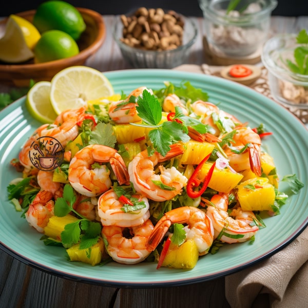 Ensalada de Piña con Gambas