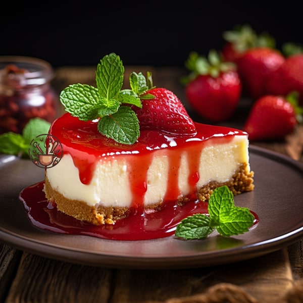 Cheesecake con Mermelada de Fresa