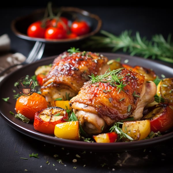 Pollo al Horno con Guarnición de Verdura